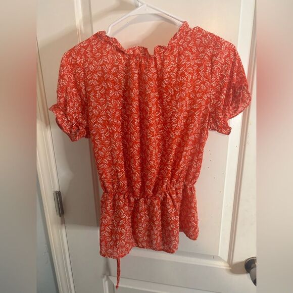 Sienna Sky Red Floral wrap peplum Blouse size m EUC - Picture 3 of 3